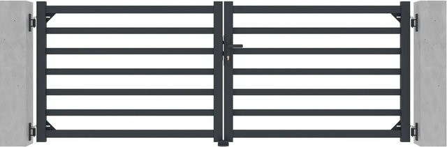 Casanoov Elektrisches Flügeltor Antelao aus Aluminium in Grau mit Ranger B150 Drehtorantrieb, B/H: 305 x 110 cm - Bild 1