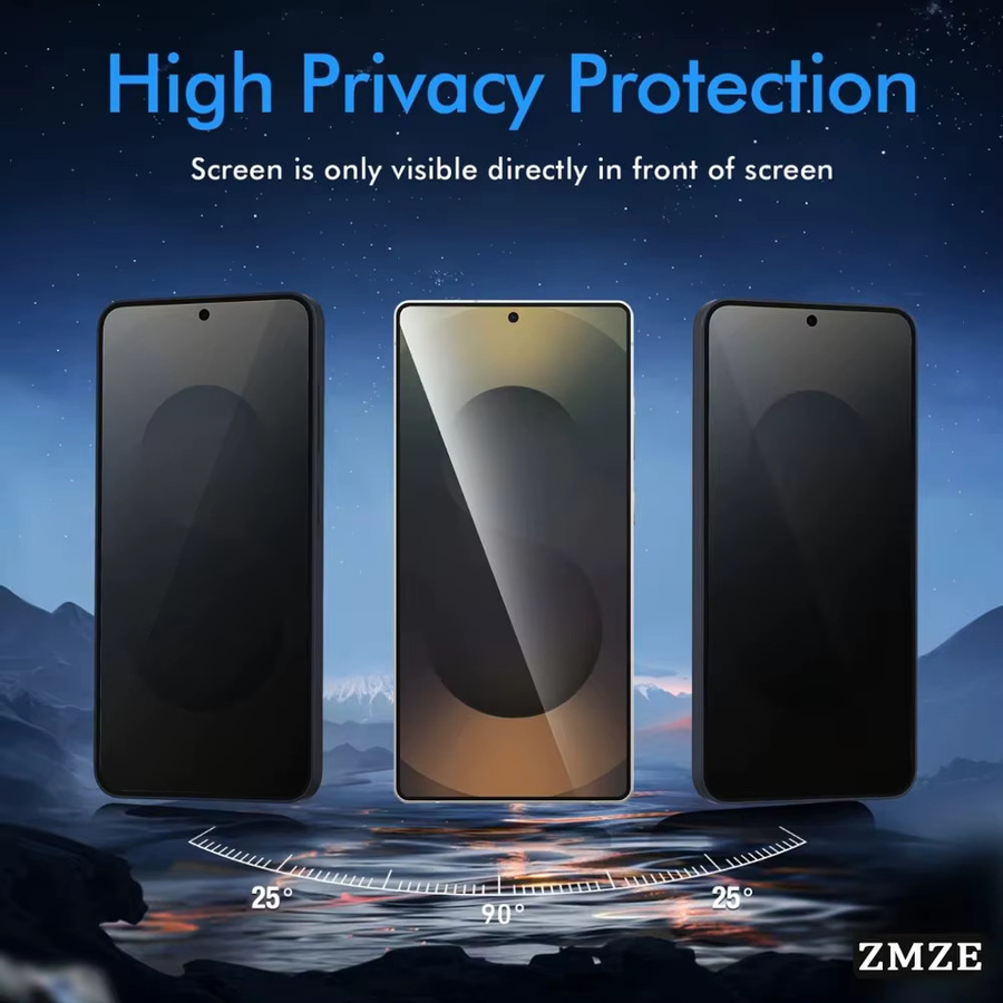 3er-Pack Samsung Galaxy S26 Plus Ultra Edge Plus Sichtschutz-Displayschutzfolien aus gehärtetem Glas, Anti-Spy-Effekt, transparent - Bild 2