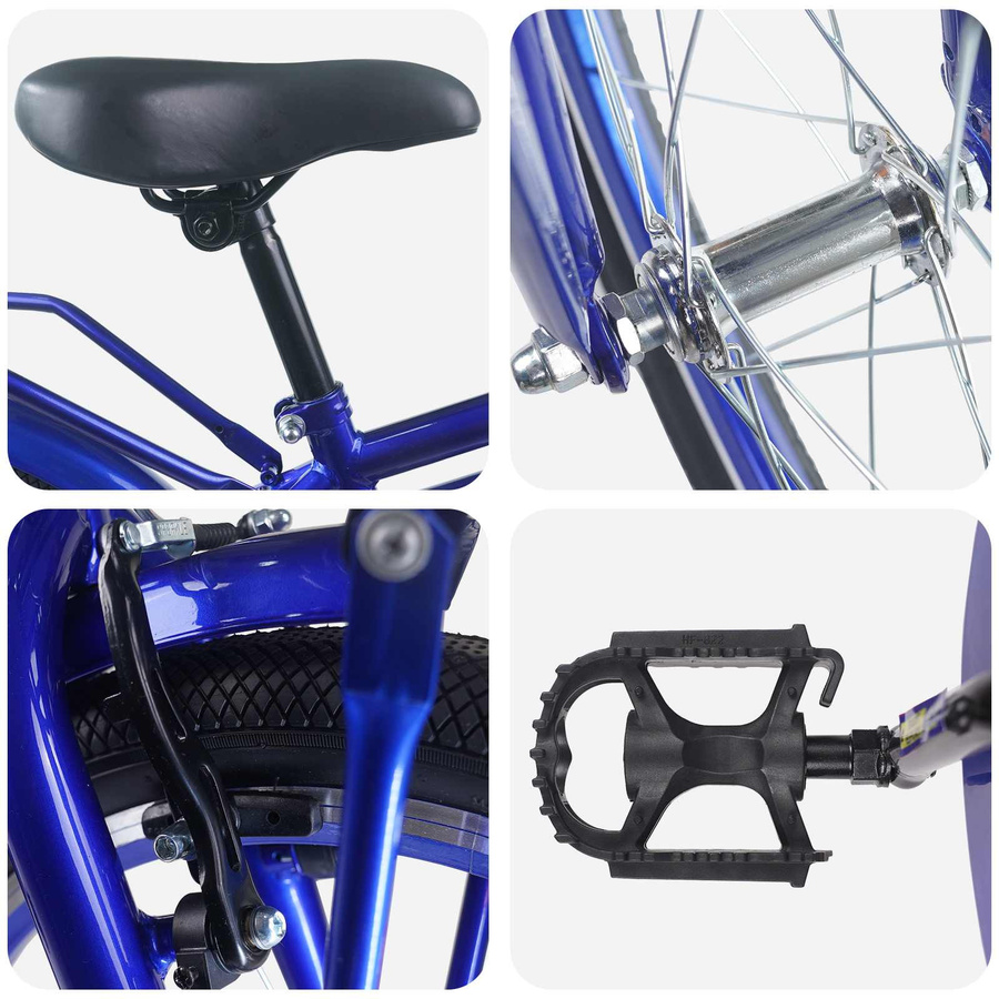 vidaXL Kinderfahrrad 22 Zoll Dunkelblau für 7-12 Jahre Alt - Bild 3