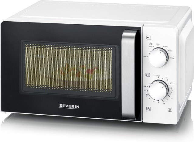 Severin Solo Mikrowelle MW 7885 in Weiß und Schwarz mit 700W Leistung und Timerfunktion, B/T/H: 44,5 x 36,0 x 36,0 cm - Bild 1