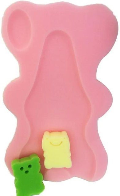 Rutschfeste Baby Badematte von Topmix in Rosa für die Babypflege und als Badekissen für Neugeborene - Bild 1
