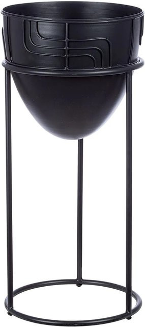 Gilde Übertopf Labyrinth Schwarz aus Metall, Höhe: 50 cm, Durchmesser: 23,5 cm - Bild 1