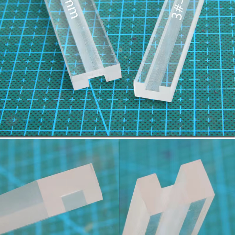 Transparentes Acryl-Lineal als Anti-Überlauf-Werkzeug für DIY-Lederarbeiten und Reißverschluss-Kleber-Anwendungen - Bild 2