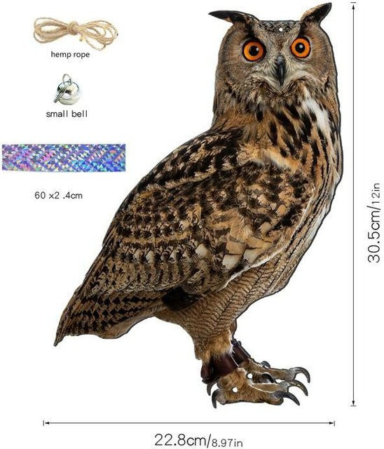 Wasserdichte Eulen-Vogelabwehr-Attrappe von Qingling in Multicolor - Bild 1