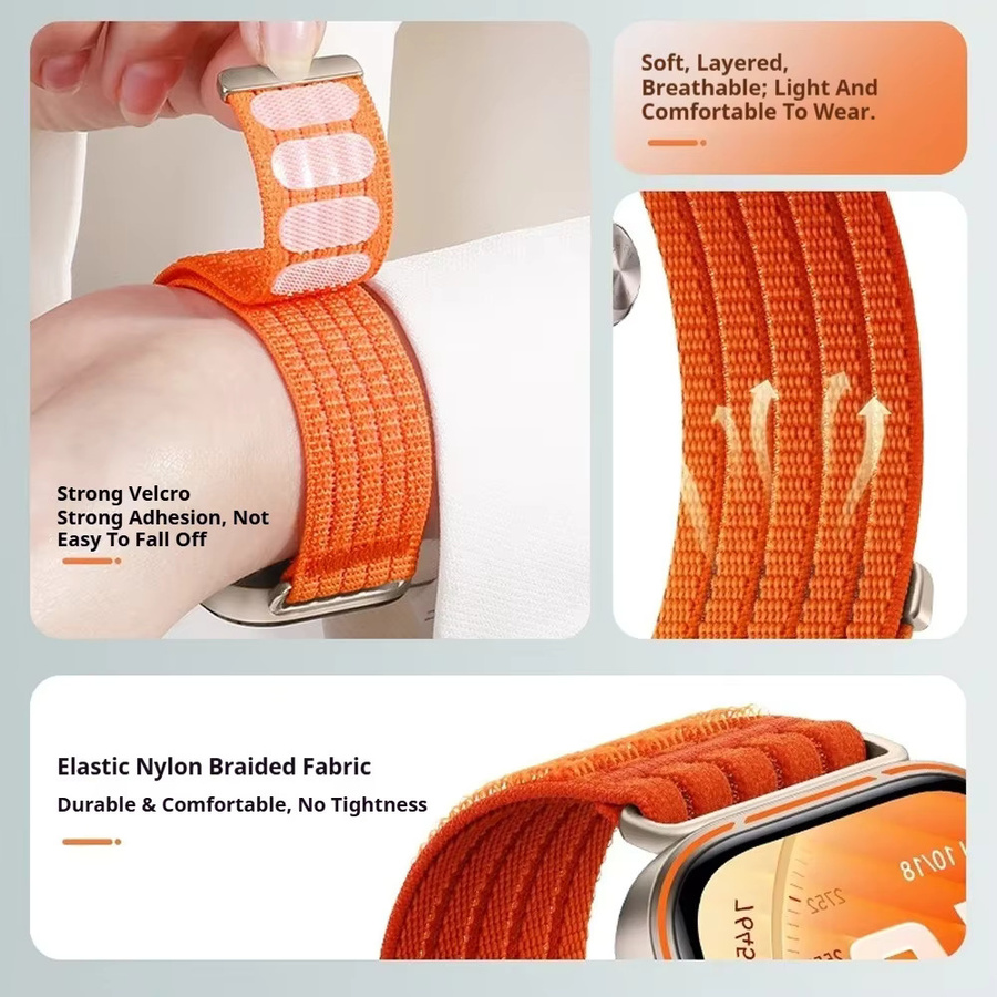 YEELUSEE Uhrenarmband Nylon, orange, Unisex - Bild 3