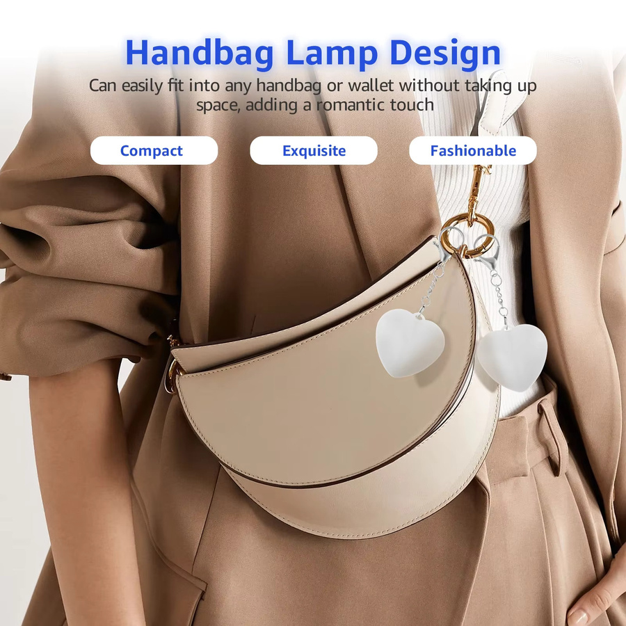 Taschenanhänger, herzförmige Nachtlichter, USB-Aufladung - Bild 4