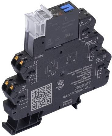 Weidmüller TRP 24VUC 2CO PB Koppelrelais 24V DC/AC 8A 2 Wechsler Schwarz 5er Pack - Bild 1