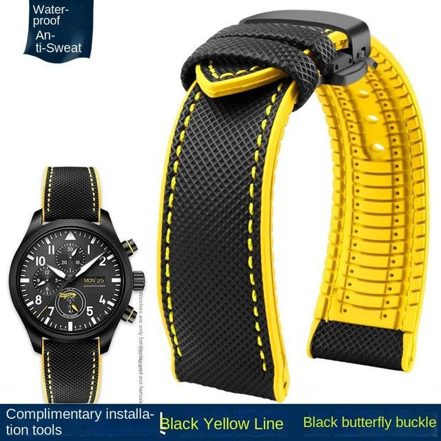 Freesh Uhrenarmband Nylon, Kautschuk, Schwarz, Herren - Bild 1