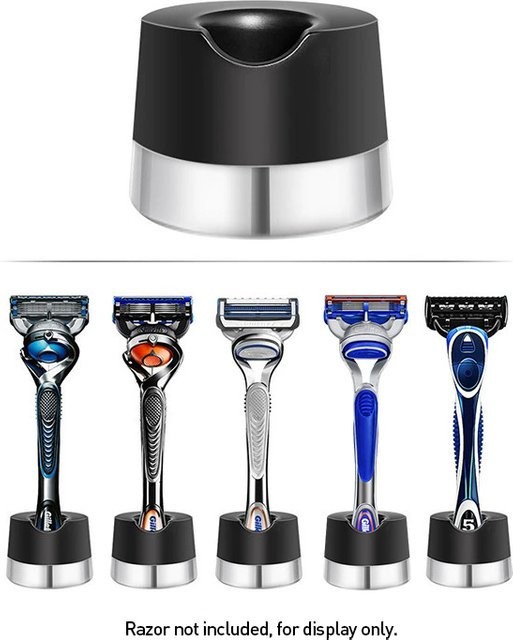 YUNCHI Abtropfständer mit magnetischer Basis für Gillette Razor, Silber, Schwarz - Bild 1