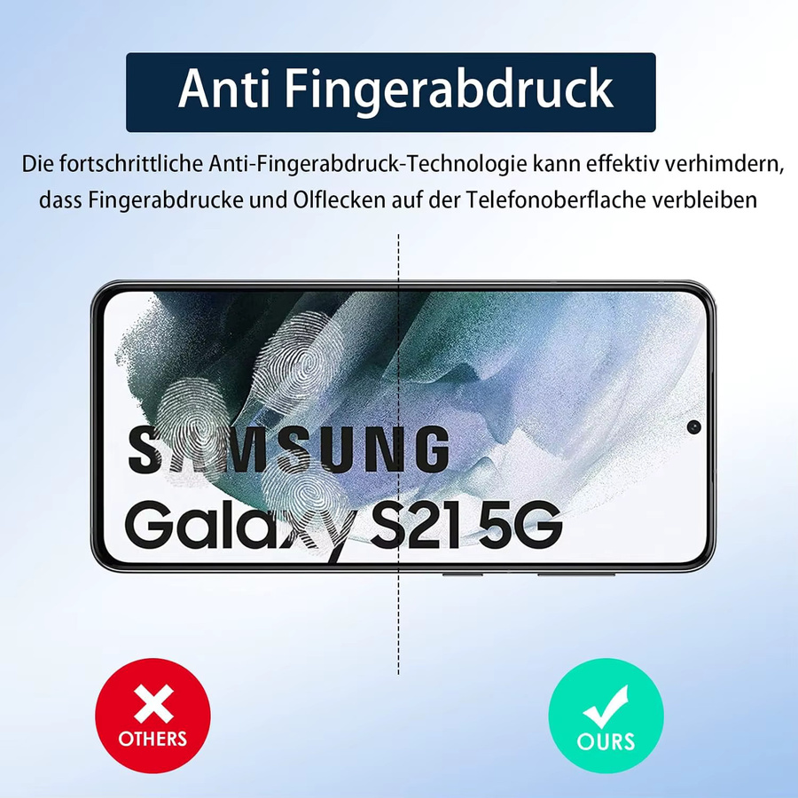 Samsung Galaxy S21 und S21 Plus Displayschutz aus gehärtetem Glas, transparent, Anti-Drop-Funktion - Bild 2