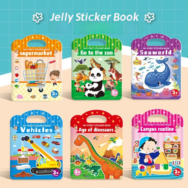 Gelee-Aufkleberbuch, Aufkleber, Puzzle, 4–6 Jahre alt - Bild 1