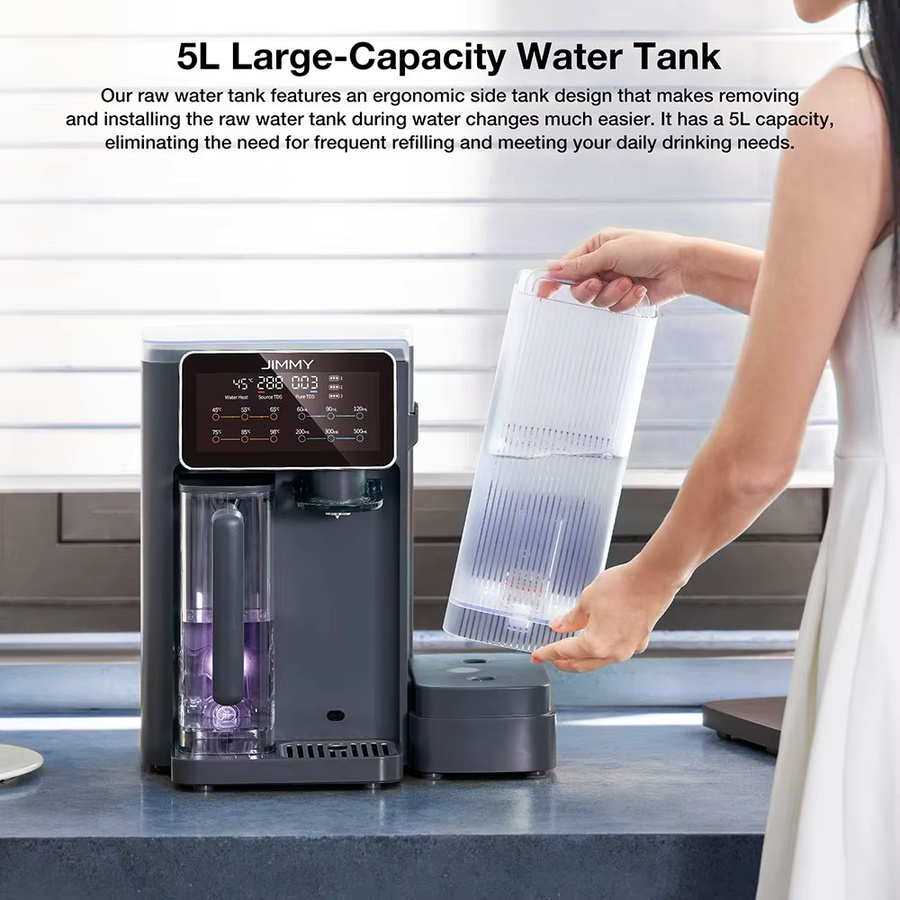 JIMMY R9 Auftisch-Umkehrosmose-Wasserreiniger mit 7-Stufen-Reinigung, Remineralisierung und UV-Desinfektion sowie 3s Soforterwärmung und 7 Temperaturstufen - Bild 4