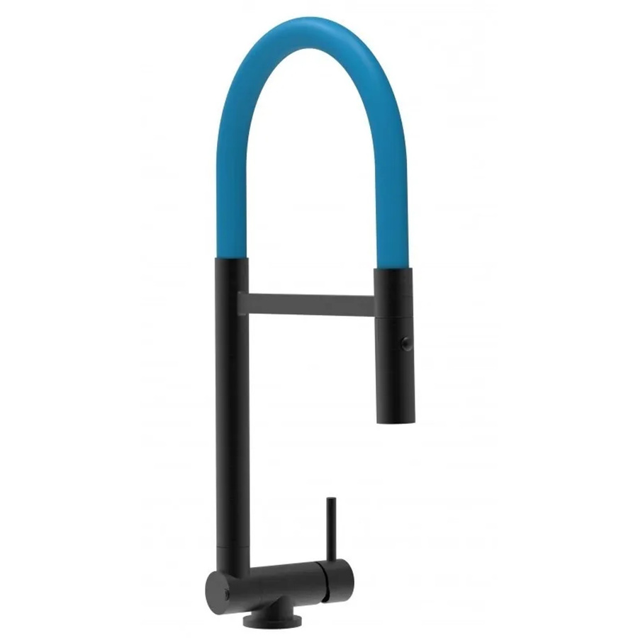 VIZIO Küchenarmatur für Vorfenster in Schwarz Matt mit 360 Grad schwenkbarem Auslauf und abnehmbarer 2-Strahl Handbrause, Höhe: 45 cm - Bild 2