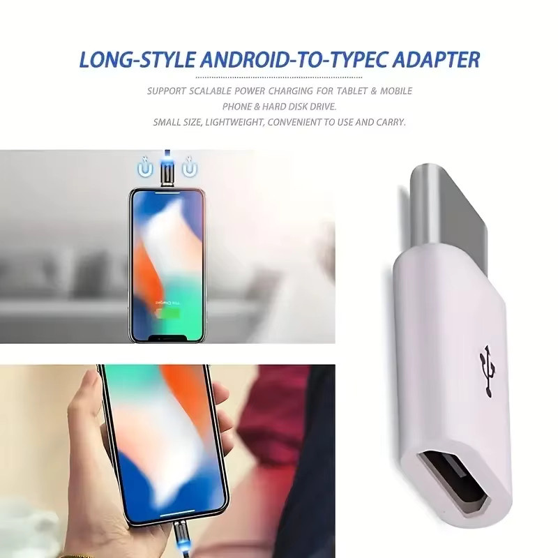 4er-Pack Micro-USB-zu-USB-C-Adapter OTG in Schwarz und Weiß für Samsung Galaxy S10 S9 S8 Plus Note - Bild 4