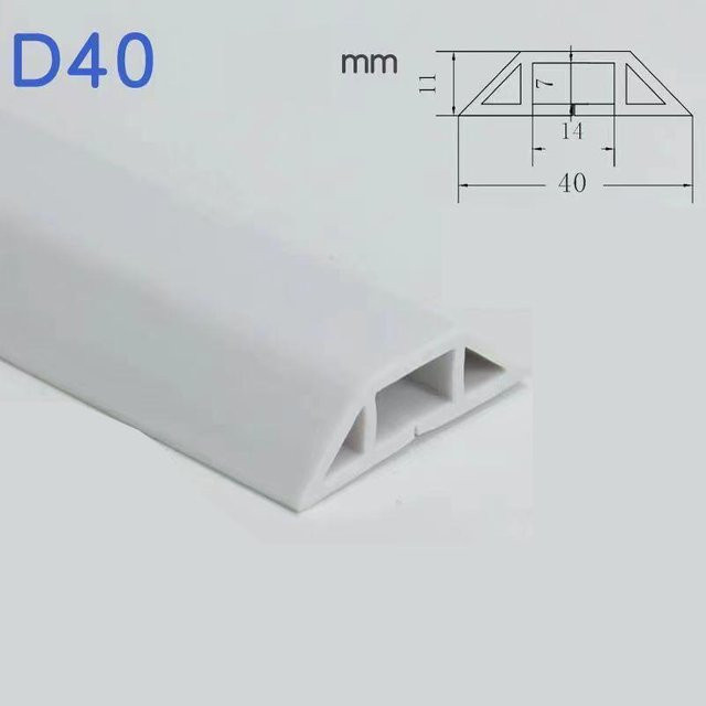 Flexibler PVC-Gummikabelschutzkanal in Weiß, druckfester Kabelkanal zur Aufbewahrung von Elektrokabeln, Breite: 4 cm, Länge: 100 cm - Bild 1
