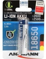 Ansmann Spezial-Akku 18650 Li-Ion 3,7V mit 2600 mAh und 9,36 Wh - Bild 2