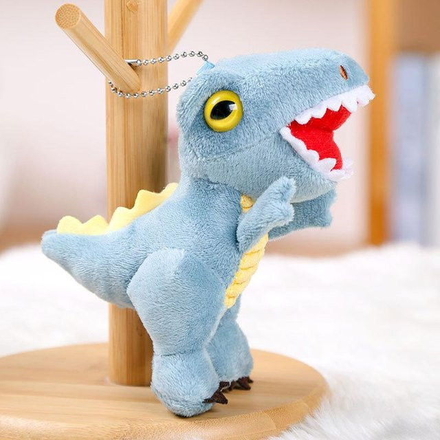 Tyrannosaurus Rex Puppenanhänger Schlüsselanhänger, Plüschtier, Blau - Bild 1