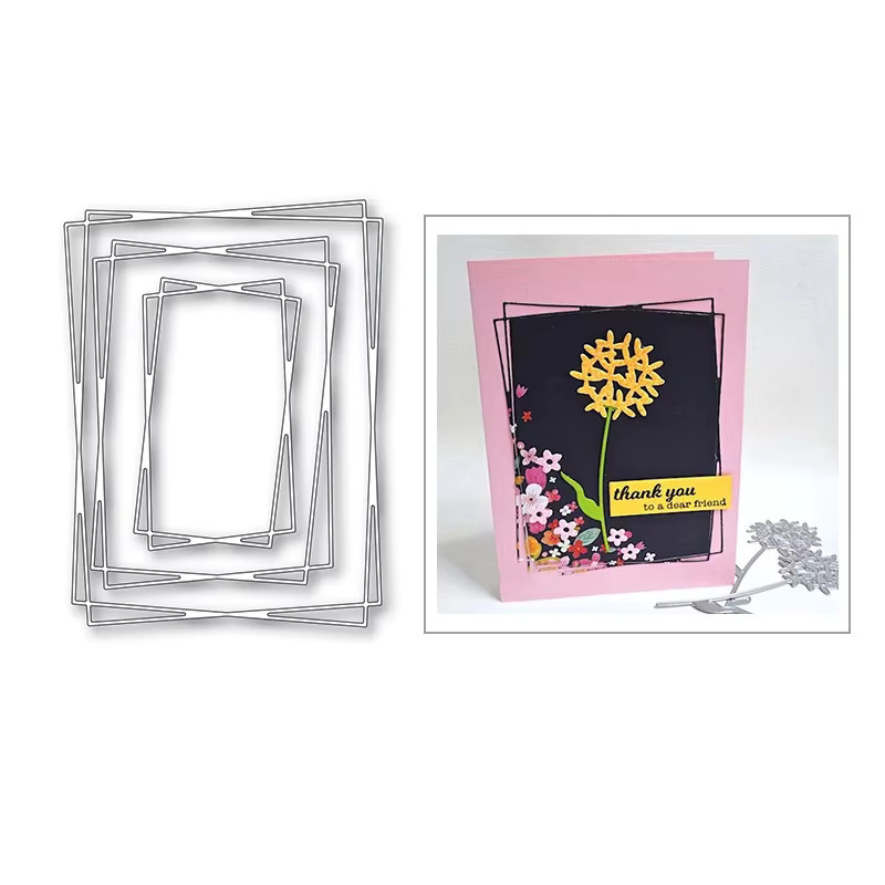 Metall Stanzform Haus und Fenster in Silber für DIY Scrapbooking und dekorative Prägung - Bild 1