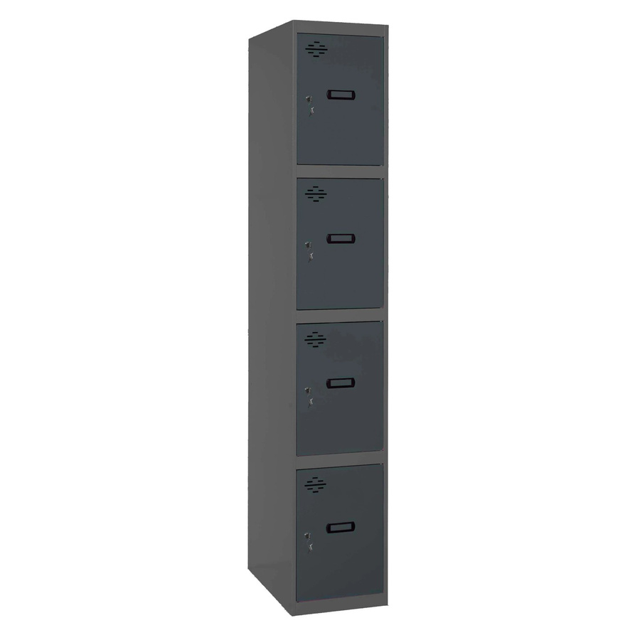 PROREGAL Spind AMEGO Schließfach Garderobe mit 4 Abteilen in Anthrazit, H x B x T: 180 x 30 x 50 cm - Bild 2