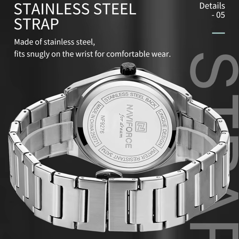 NAVIFORCE Armbanduhr, Quarz, Edelstahl, Schwarz, Herren - Bild 3