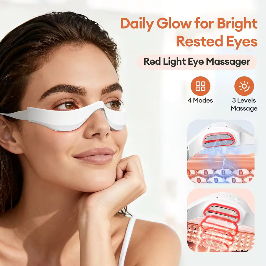 pyeeyan Elektrische Augenmassagebrille, EMS Rotlichttherapie, Unisex - Bild 2