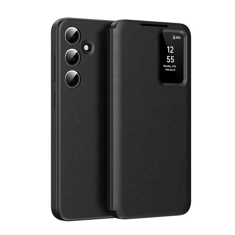 Original Samsung PU-Leder Hülle mit Kartenfach und transparentem Fenster für Galaxy S26 Ultra, S25, S24, S25 Plus und S23 in Schwarz - Bild 2