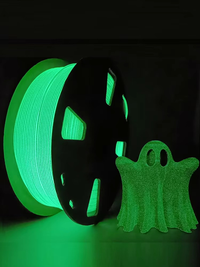 EasyThreed PLA-Filament für FDM 3D-Drucker, 1,75 mm, leuchtet im Dunkeln, Blau mit grünem Glitzer, 1 kg Spule - Bild 5