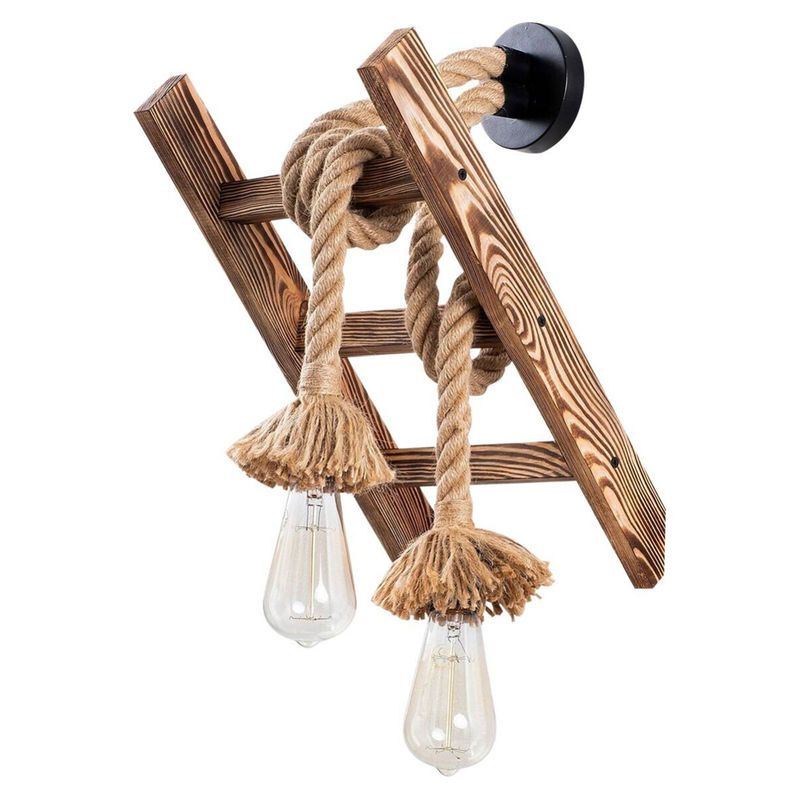 Opviq Wandleuchte Erebos aus Naturholz, Hainbuche, E27, B/H/T: 26 x 45 x 26 cm - Bild 2