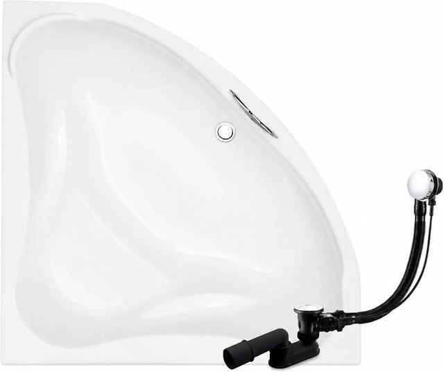 KOLMAN Eckbadewanne aus Acryl in Weiß mit Anti-Slip-Funktion, B/T: 134 x 134 cm - Bild 1