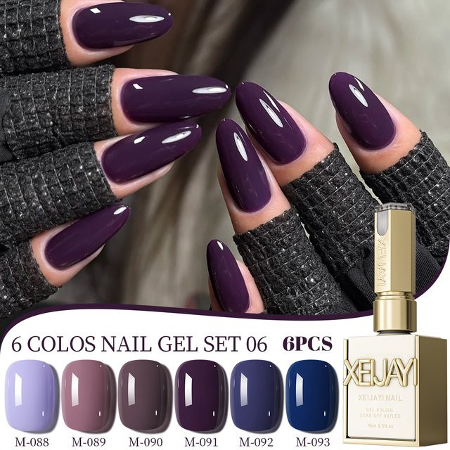 XEIJAYI Gel-Nagellack-Set, Lila, 15 ml, Glänzend - Bild 1