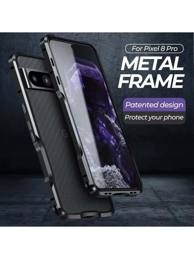 Luxus Aluminium Bumper Schutzhülle für Google Pixel 8 Pro und Pixel 8 mit Kameraobjektiv-Schutz in Schwarz oder Rot - Bild 4