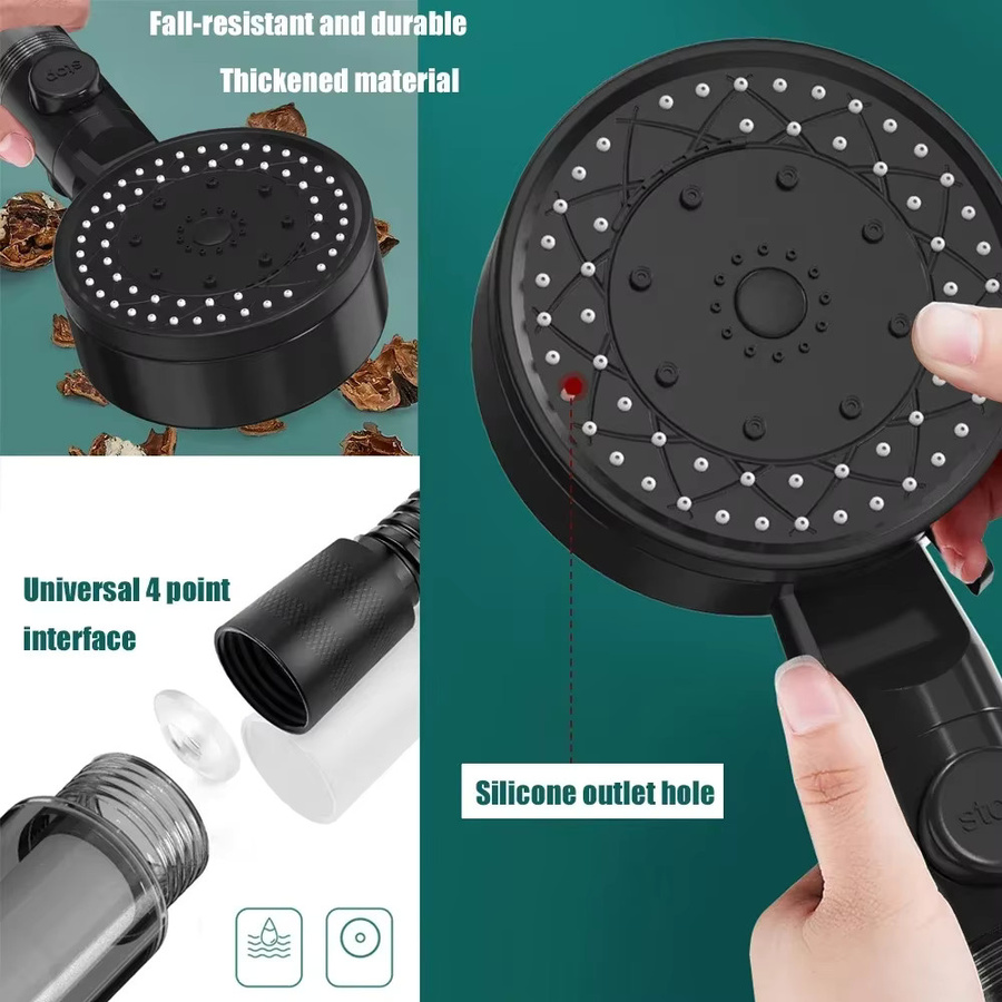 VILOYI Hochdruck-Handbrause mit 10 Sprühfunktionen und One-Touch-Stopp sowie integriertem Filter zur Wasserersparnis - Bild 2