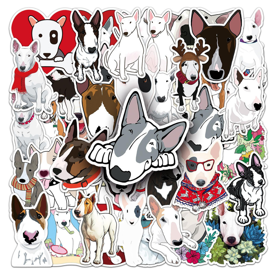 50 Kuh Terrier Doodle Aufkleber Cartoon Niedliche Hunde Dekoration - Bild 2
