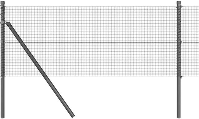 vidaXL Zaunpfosten aus Stahl und PVC in Grau, rund, Höhe: 100 cm, Durchmesser: 1,2 cm - Bild 1