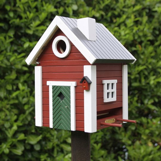 Vogelhäuschen Schwedenkate von Wildlife Garden aus Holz in Rot, Weiß und Multicolour - Bild 1