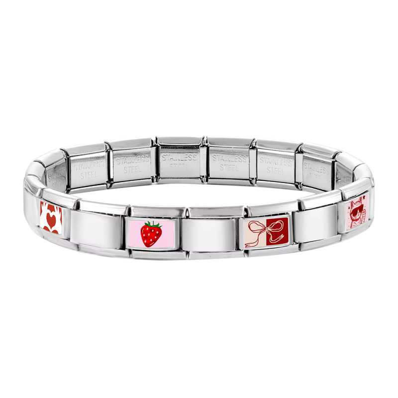 Yolorist Charm Link, Edelstahl, Silber, 9mm, Unisex - Bild 4
