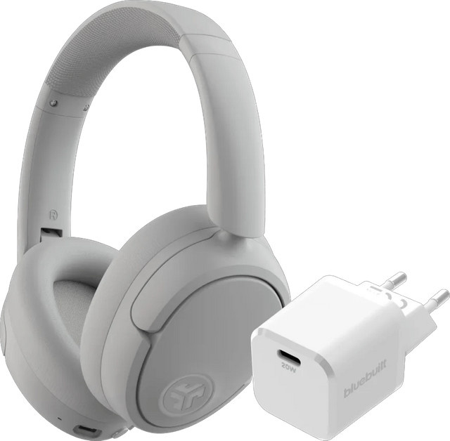 JBuds Lux ANC In-Ear Kopfhörer mit BlueBuilt Power-Delivery-Ladegerät und 20 W USB-C-Port in Weiß - Bild 1