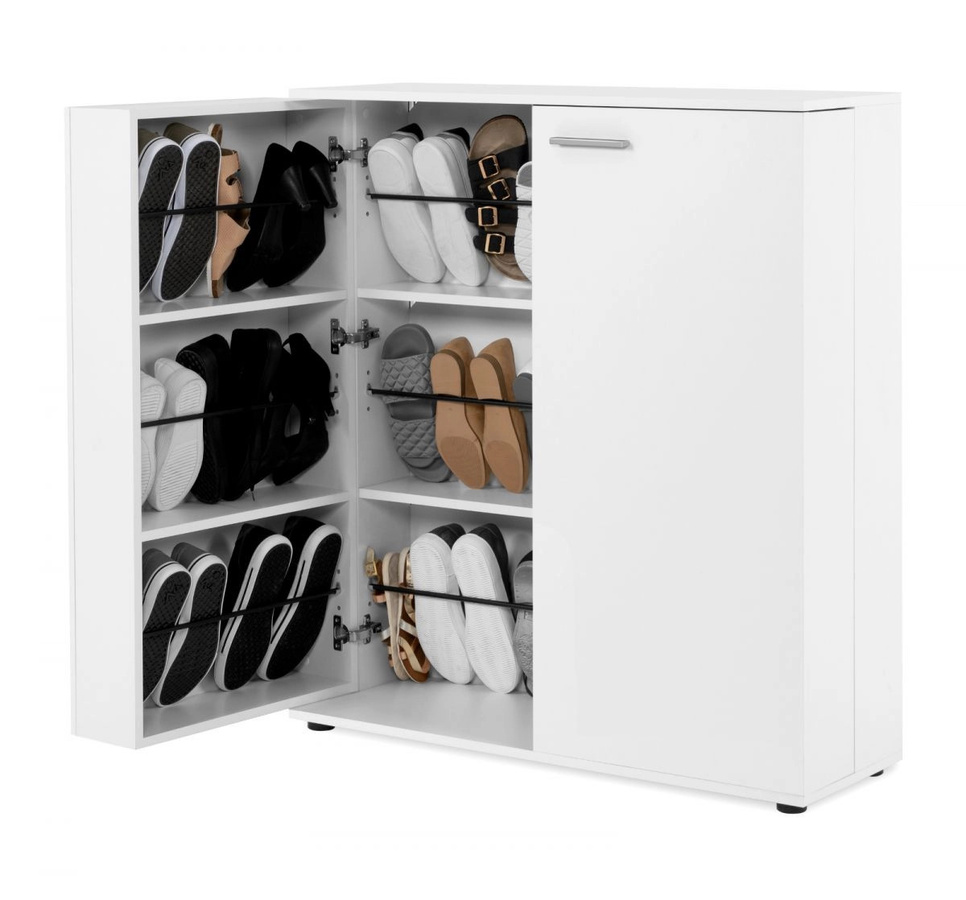 Schuhschrank Logu von Furn.Design in Weiß, modern mit 12 Fächern und 2 Türen, B/H: 100 x 110 cm - Bild 4