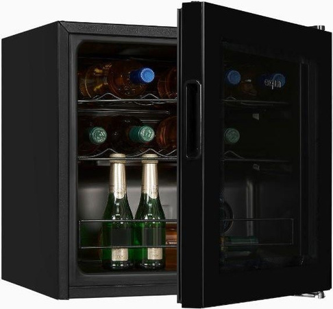 WS1-12-GT-030G Weinkühlschrank schwarz mit Glastür und freistehender Bauweise