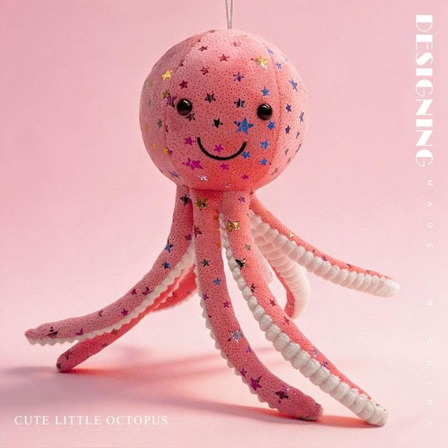 Yiran Health & Beauty Oktopus Plüschtier, Stoffpuppe, Rosa / Pink - Bild 1