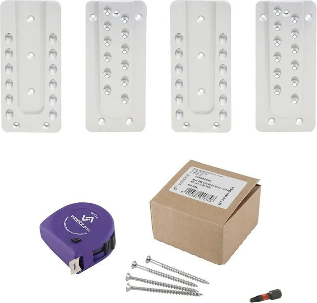 vasalat Set HVP Schwerlastverbinder aus verzinktem Aluminium in Silber mit Spax T-Star Plus Schrauben und TX20 Bit, Maße: Breite: 80 mm, Höhe: 180 mm, Tiefe: 12 mm - Bild 1
