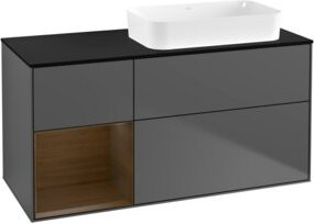 V&B Waschtischunterschrank Finion mit Wandbeleuchtung, Anthrazit matt, B/T: 120 x 60 cm - Bild 1
