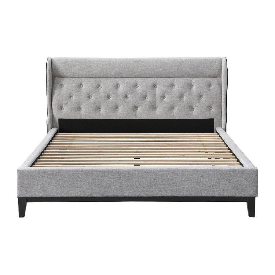 Vente-unique Bettrahmen Marsdenio Polsterbett Vintage Grau Stoff B/T/H: 160 x 200 x 179 cm - Bild 2