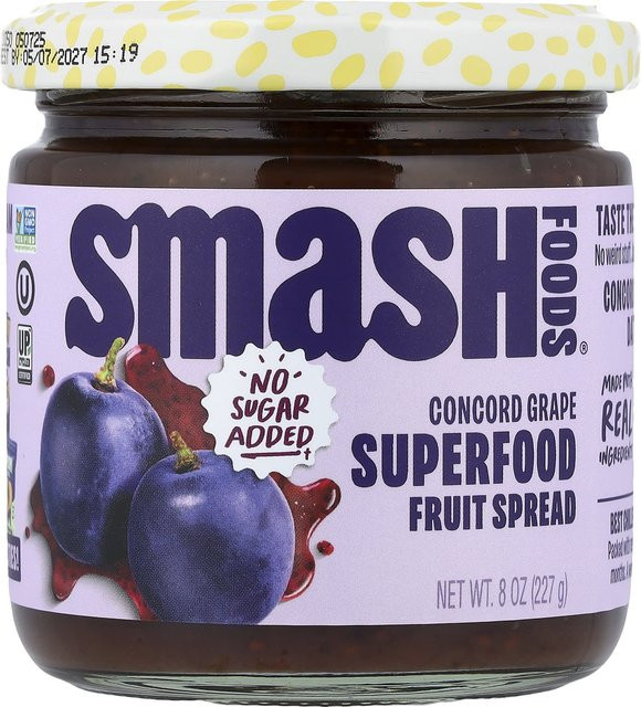 Smash Foods Superfood Fruchtaufstrich Concord-Traube 227 g - Bild 1