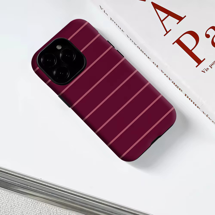 Potdemiel Handyhülle mit rot gestreiften Streifen für iPhone 17 16 15 14 13 Pro Max Plus, magnetische robuste Doppel-Schicht-Hülle - Bild 3