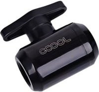 AlphaCool Eiszapfen 2 Wege Kugelhahn G1/4 Hahnstück in Schwarz - Bild 1