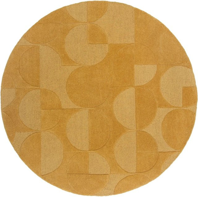 Flair Rugs Wollteppich Gigi Rund Ø 160 cm Gelb Modern Abstract - Bild 1