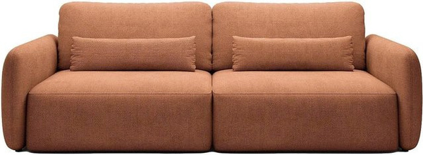Schlafsofa VOPOZA in Terracotta mit Schlaffunktion und Armlehnen, Breite: 238 cm