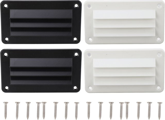DOACT RV-Entlüftungsgitter Set mit Lamellen in Schwarz, 2 Stück für Boot, Yacht, Wohnmobil und Zuhause - Bild 1