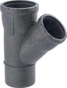 Geberit Abzweig Silent Pro DN 100/90, 45 Grad, hochschalldämmend, grau - Bild 1